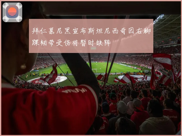 拜仁慕尼黑宣布斯坦尼西奇因右脚踝韧带受伤将暂时缺阵